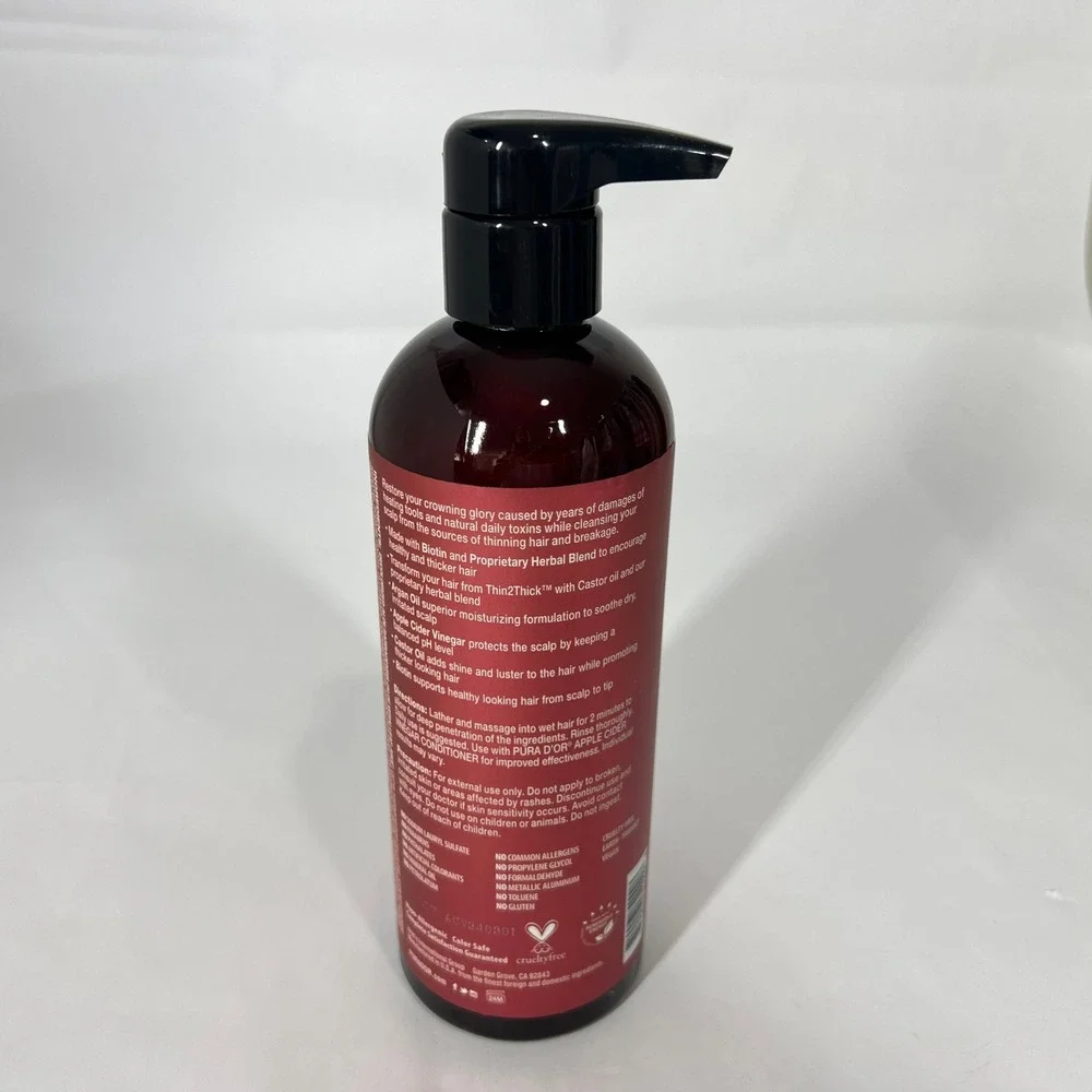 Pura D'or Apple‎ Cider Vinegar Shampoo & Conditioner Set 16 fl oz Sulfate-Free,